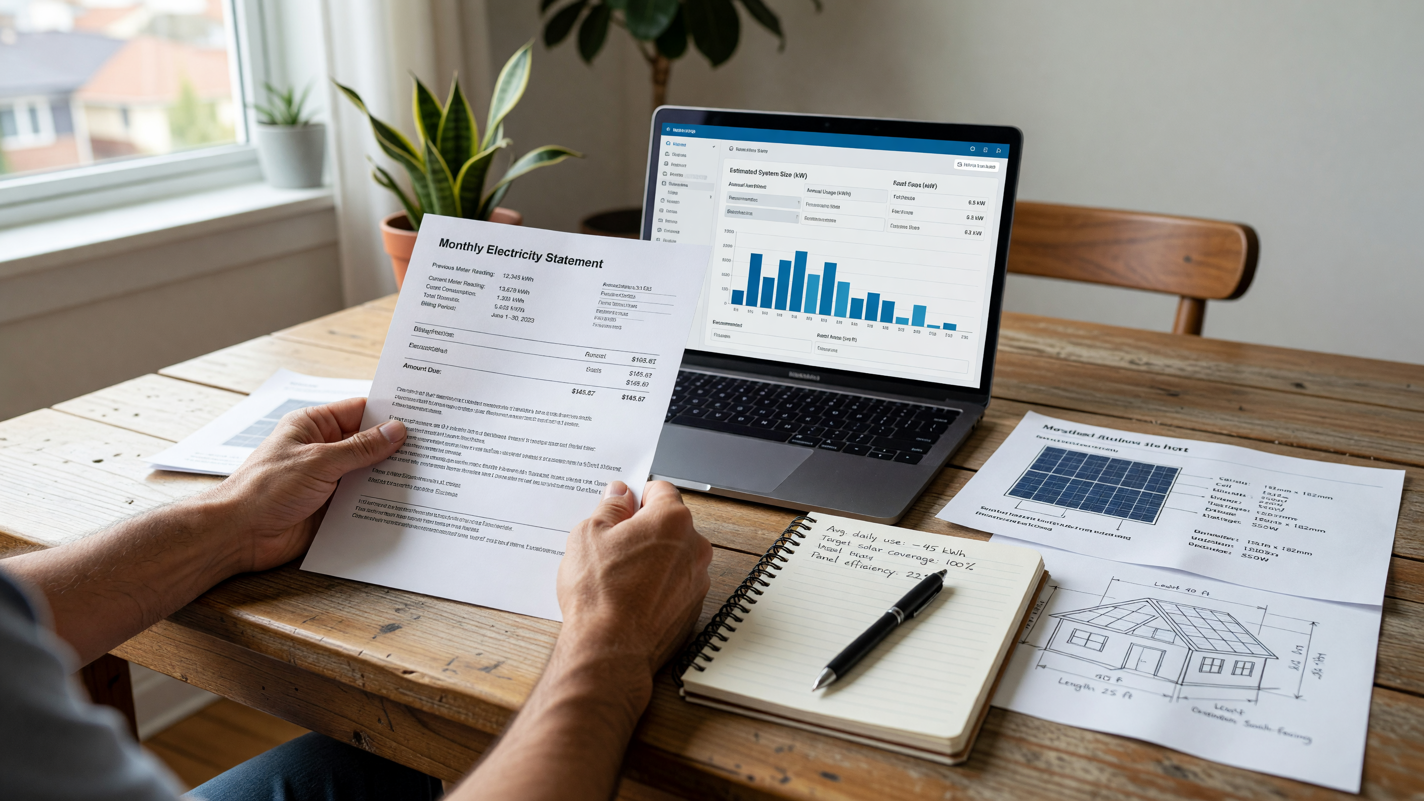 Reading Your Electricity Bill to Size a Solar System